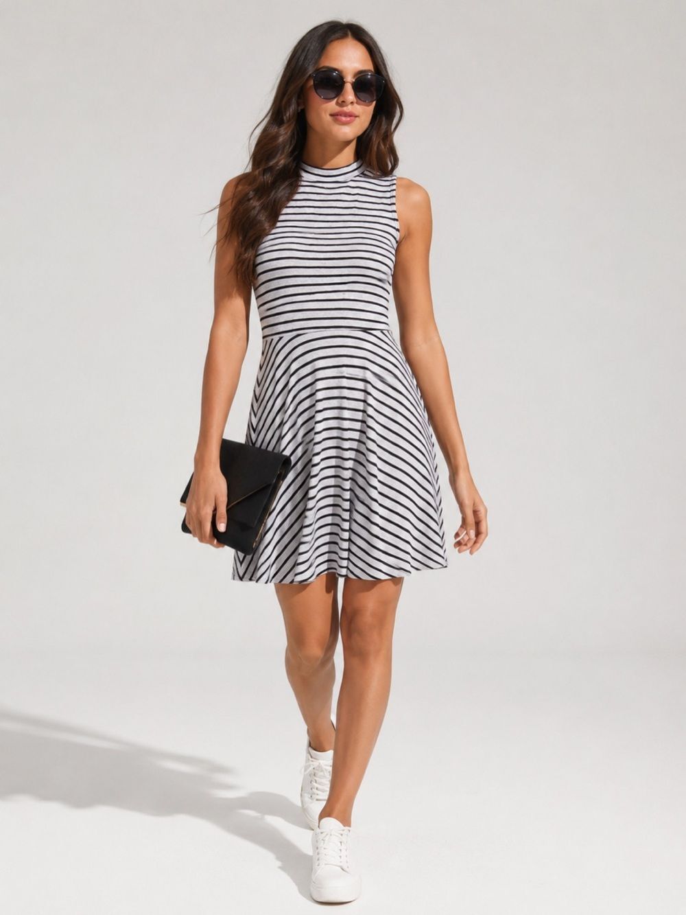 See You Monday Sleeveless Stripe Dress